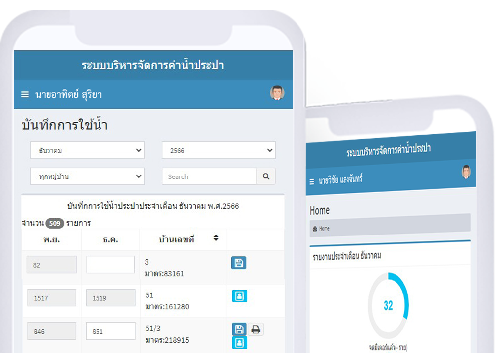 ระบบบริหารจัดการค่าน้ำประปา อบต.ห้วยโจด